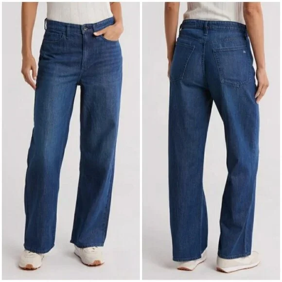 💕RAG & BONE💕 Lori Mid-Rise Wide-Leg Jeans ~ Dark Wash Blue 28 NWT
